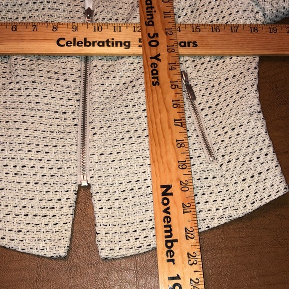 A.N.A. Lined Black and White Zip Blazer Jacket L - Picture 3 of 14